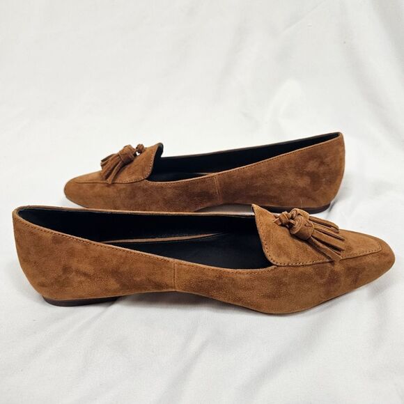 NIB Veronica Beard Cleo Tassel Snip Toe Loafers in Camel - Size 7 - Picture 9 of 10